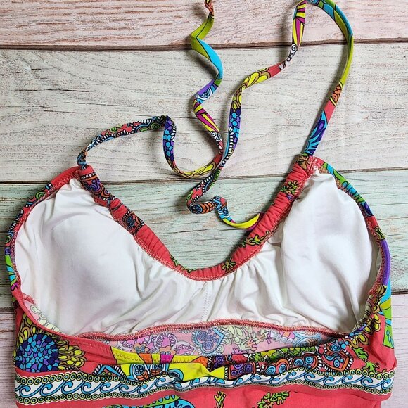 Trina Turk Womens Size 6 Halter Tankini Swim Top Multicolor Nylon/Spandex - Picture 7 of 8